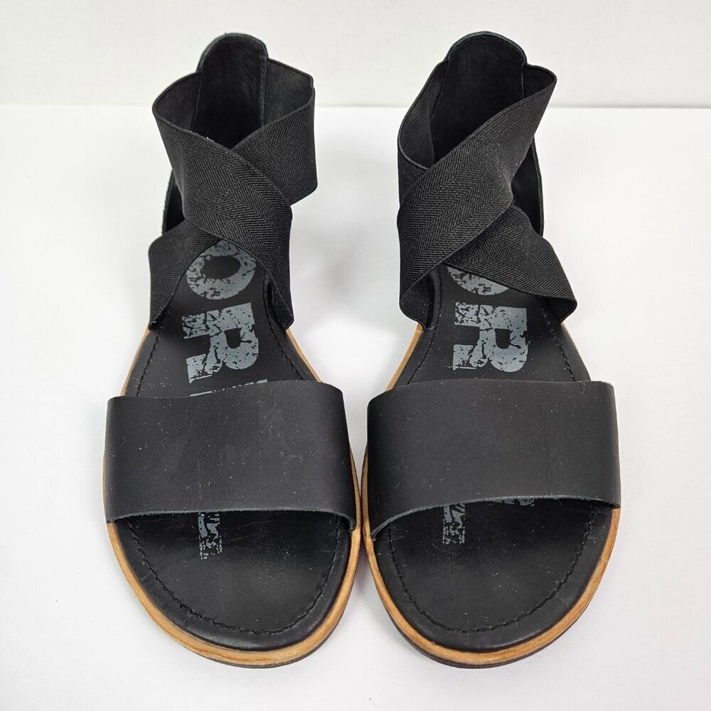 Sorel Ella Black Stretch Cross Ankle Strap Sandal 10.5 NL2893-010 - Picture 3 of 9
